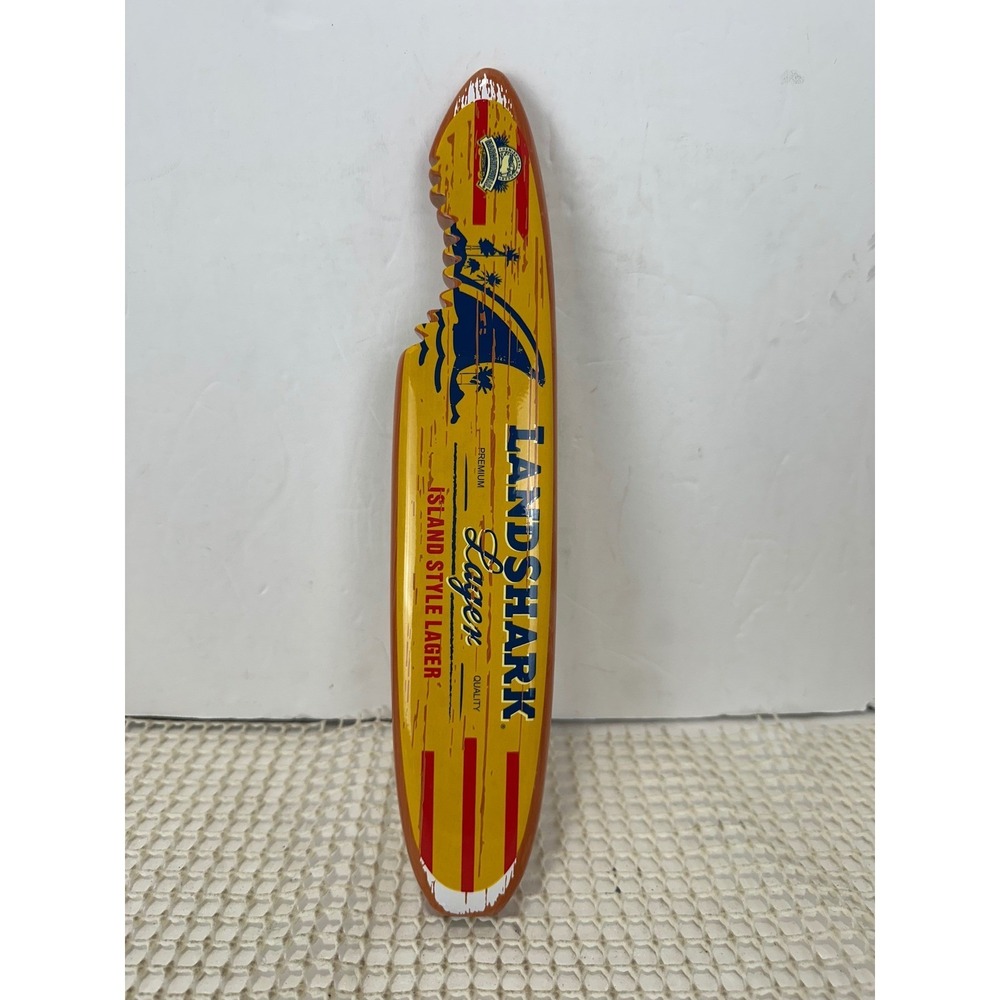 Landshark Lager Beer Tap Handle Surfboard Shark Bite Island Style Lager EUC